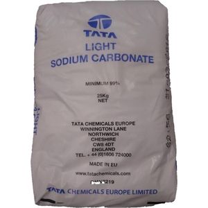 Natriumcarbonaat Light 25 kg - TATA - Na2C03 - Schoonmaaksoda - Wassoda - Sodium Carbonate - Sodium carbonaat - Sodiumcarbonaat - Soda - Sodastralen - Zilversoda - Washing powder - Waspoeder
