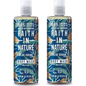 FAITH IN NATURE – Body Wash Blue Cedar – 2 pak – For Men – Natuurlijk - Revitaliserend