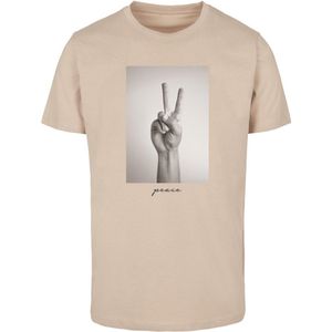 Mister Tee - Peace Sign - Heren T-shirt - Beige