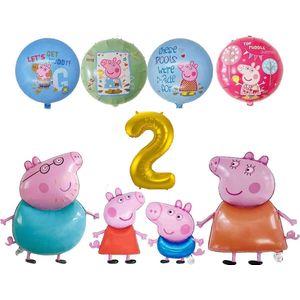 Peppa Pig family ballon set - 70x45cm - Folie Ballon - Peppa pig - George Pig - Papa Pig - Mam Pig - Themafeest - 2 jaar - Verjaardag - Ballonnen - Versiering - Helium ballon