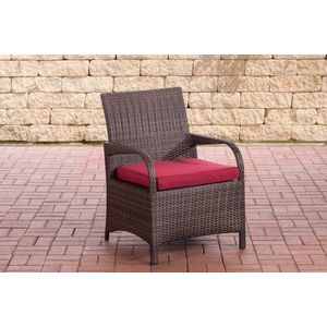 Tuinstoel Siva - Robijn rood - Weerbestendig - Loungestoel look - Wicker - Tuinstoelen set van 1