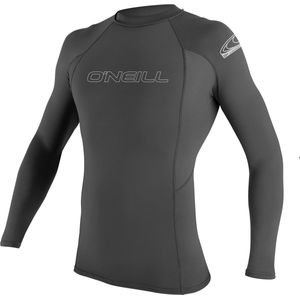 O'Neill Basic Skins L/S Rashguard Surfshirt - Maat M  - Mannen - donker grijs/wit