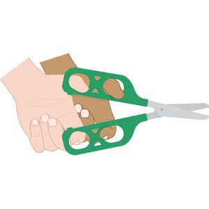 Schaartje met dubbele openingen Easi-Grip® : 45 mm ronde punt - links
