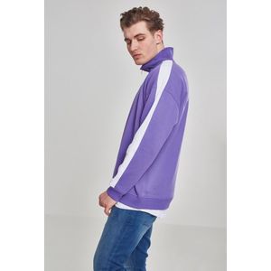 Urban Classics Pullover Oversize Sweat Shoulder Stripe Troyer Ultraviolet/White-L