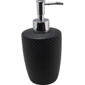 Zeeppompje/zeepdispenser zwart keramiek 400 ml - Badkamer/keuken zeep dispenser