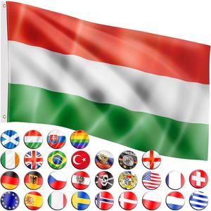 FLAGMASTER Vlag Hongarije 120 x 80 cm - Met Ringen - Hongaarse Vlag