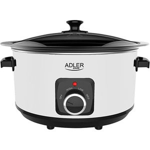Adler AD-6413W - Slow cooker - 5.8 liter - Wit