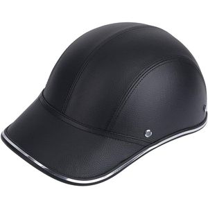 Half Open Motorhelm - Verstelbare Baseballhelm met Hoofdband - Zwarte Helmen