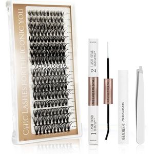 Velvetvista - DIY eyelash extension kit - Bond & Seal + Remover - 160 stuks cluster wimpers voor naturlijke look - One by one eyelashes
