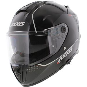 Axxis Hawk SV Integraal helm solid glans zwart M - met zonnevizier - geschikt als motorhelm, scooterhelm en brommerhelm