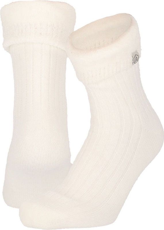 Apollo - Huissokken Dames - Ultra Soft - Off White - One Size - Fluffy sokken - Slofsokken