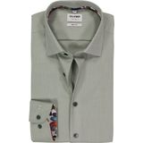 OLYMP - Level 5 - Body Fit Overhemd - Licht Grijsgroen - Mouwlengte 7 - Strijkvriendelijk