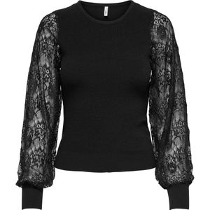 Only - ONLPERRY LIFE LS MIX O-NECK KNT - Trui - Zwart - Slim Fit