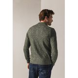 State of Art - Gemeleerde Trui - Groen-Grijs - Polo - Acrylmix