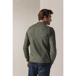 State of Art - Gemeleerde Trui - Groen-Grijs - Polo - Acrylmix