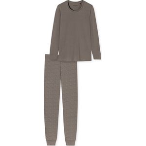 SCHIESSER Comfort Essentials pyjamaset - dames pyjama lang taupe - Maat: 52