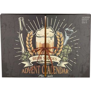 Adventskalender - Heren - Kerst - 12-Paar - Bier - Maat 42/47 - adventkalender - adventskalender 2024 - adventkalender volwassenen