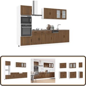 vidaXL Keukenkastenset Kalmar - 7-delig - Bruin Eiken Keukenkasten - Houten Keukenkasten - Bruine Eiken Meubels - Keukenopstelling - Keukenrenovatie