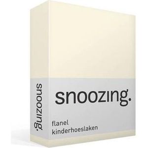 Snoozing - Flanel - Kinderhoeslaken - Ledikant - 60x120 cm - Ivoor