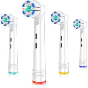 SWGOTA Vervangende Tandenborstelkoppen Passend voor Oral B Elektrische Tandenborstels, 4 Stuks, zachte ultradunne Borstels voor Pro Tandenplakverzorging, Vervangingsonderdelen voor Braun Modellen 3756 3757 3744 3765 3738 4729 4739