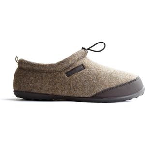 Travelin' Back-Home Dames Sloffen - Wollen Pantoffels - Rubberen zool - Beige/Zand