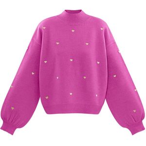 Sweetheart charm trui - nieuwe collectie - herfst/winter - dames - fuchsia - maat S/M
