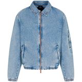 Denim Jack - Blauw - Katoenmix - Oversized Model - Metalen Ritssluiting