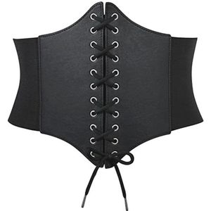Dames Kanten Corset Met Strikriem Elastische Brede Band Voor Halloween Feest
