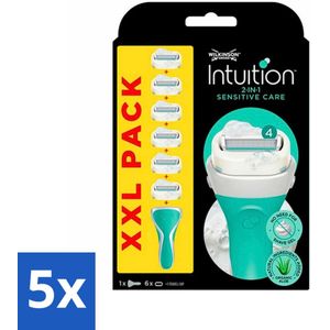 5 x Wilkinson Sword - Navulmesjes - Intuition Sensitive Care 2-in-1 XXL - 6 mesjes - Scheergel - Scheerbeurt - Scheermesjes - Scheerproducten - Scheerapparaat Dames