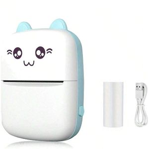 S&E Mini Draagbare Thermische Printer – Inkloze Pocketprinter voor Foto’s, Labels & Notities - Blauw