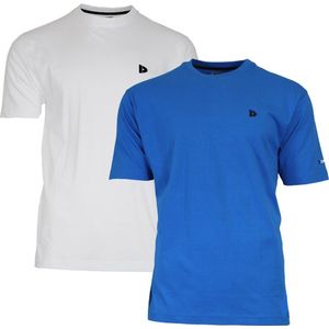 Donnay Donnay Heren - 2-Pack - T-Shirt Vince - Wit & Cobaltblauw