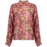 Geisha - 53938-20 - Blouse - Brown - Soft Red - Bloemenprint
