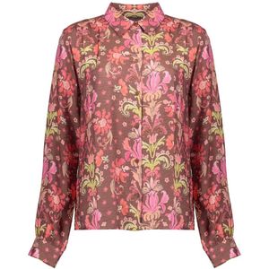 Geisha - 53938-20 - Blouse - Brown en Soft Red - Bloemenprint