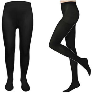 Dames Winter Fleece Thermische Panty Zwart S-XXL