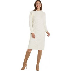 Korte effen gebreide trui met ronde hals