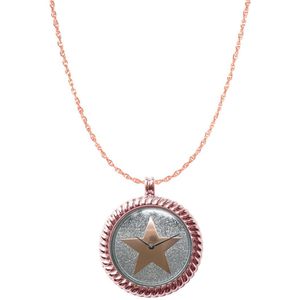 Silventi Lockits Gift Set 8SL SET0059 Stalen Collier met Muntenhanger en 2 Munten Ø 33 mm - Zilverkleurig / Roségoudkleurig