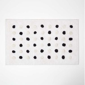 Homescapes badmat zwart-wit stippen, 50 x 80 cm - badkamermat stippen