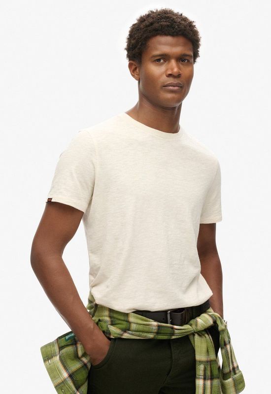 Superdry Slub T-shirt Met Korte Mouwen Beige Man