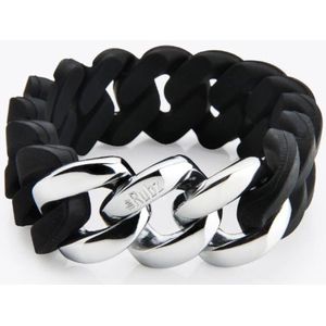 Armband The Rubz  Classic 15 mm black silver