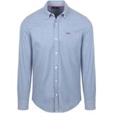 NZA - Blauw - Katoenen Stretch Overhemd - Regular Fit - Lange Mouwen