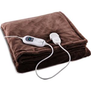 Klarstein - Dr. Watson XXL - Elektrische Deken - Bruin - 200x180 cm - 120W Vermogen - 3 Vermogensniveaus