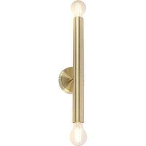 QAZQA tubi - Art Deco Wandlamp voor binnen - 2 lichts - D 85 mm - Goud/messing - Woonkamer | Slaapkamer