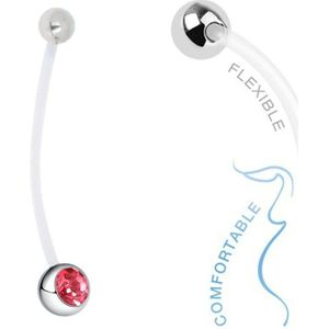 Fako Bijoux® - Zwangerschapspiercing - Kristal - Rood