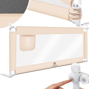 KESSER® bedhekje - Bedhek Kinderbedhek voor kinderen Baby bedhek Valbeveiligingsbed voor Bed & boxspring - 200cm, Beige