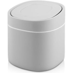 Kleine vuilnisemmer met deksel voor thuis, kantoor, woonkamer - Grijs