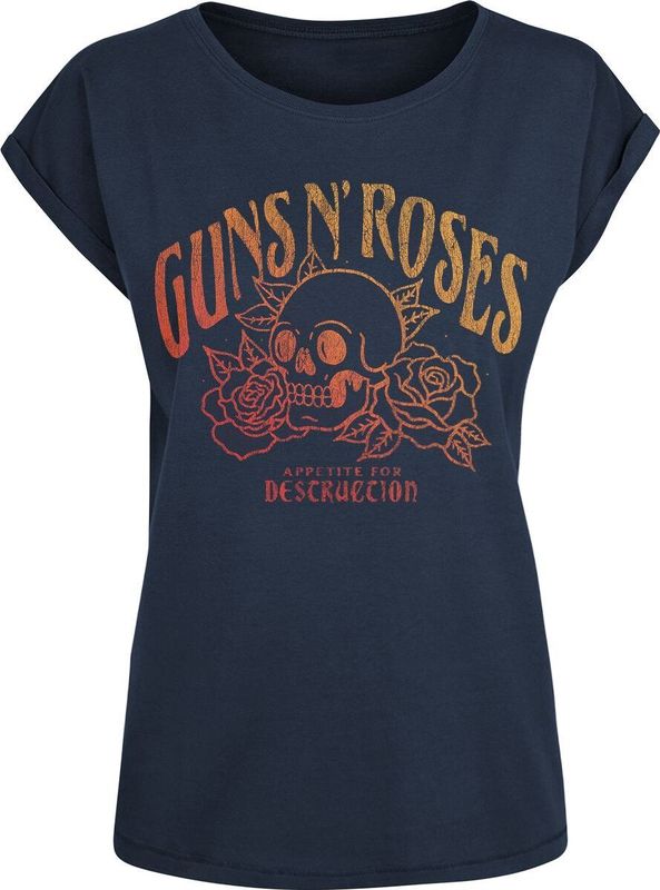 Guns N' Roses - Appetite For Destruction Skull - T-shirt - Marineblauw