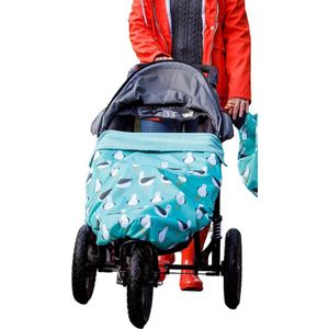 GO Multi-use voetenzak - Te gebruiken als autostoelhoes of kinderwagen hoes - Opent als speelmat - Universele pasvorm en strekt zich uit om pasgeboren te passen - 4 jaar (Seaguls)