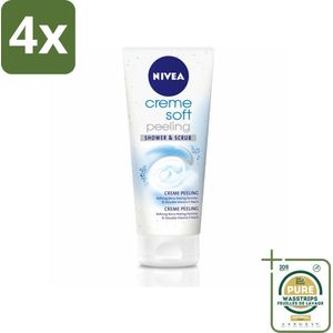 NIVEA - Douche & Scrub - Crème Zachte Peeling - Waardevolle Vitaminen - 200 ml - Voordeelverpakking - 4 stuks - NIVEA - Zachte exfoliatie