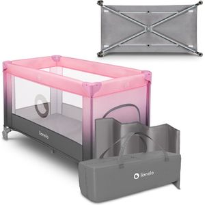 Lionelo Stefi 2-in-1 Campingbed & Box – Co-Sleeper – Zij-ingang met Ritssluiting – Tot 15 kg – 125x65 cm – LockGuard – Inclusief Transporttas – Voor 0-36 Maanden