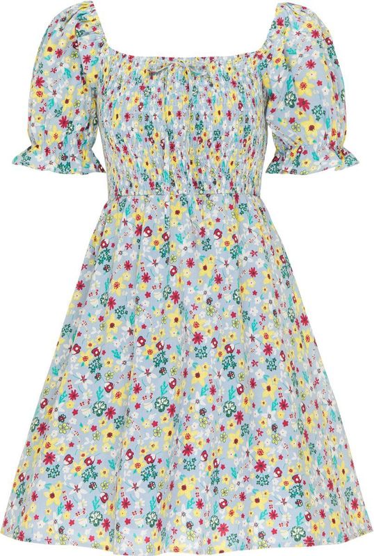 Mymo - Zomerjurk - Lichtblauw - Veelkleurig